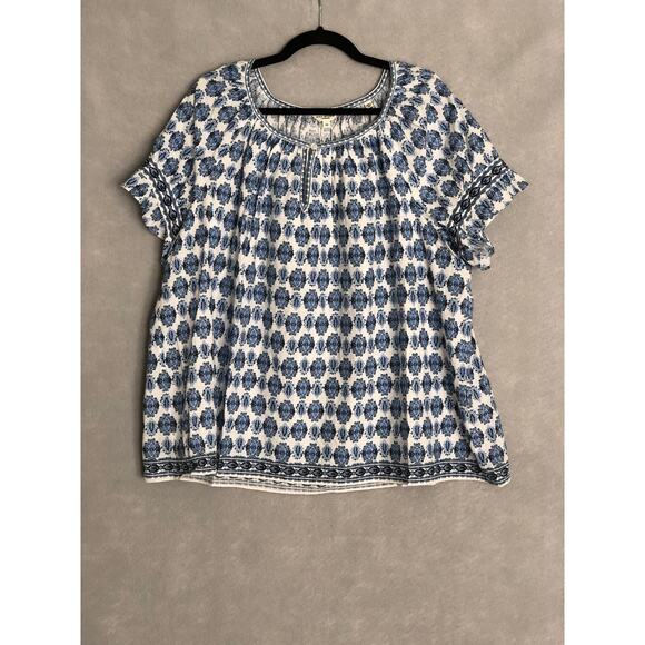 Max Studio London Women's 2X Ruffle Sleeve Pop-Over Top NEW - Picture 1 of 6